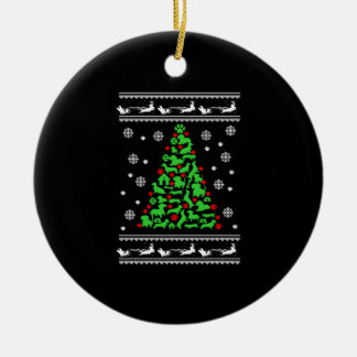 Décoration En Céramique Amant chien de Noël Arbre de Noël T-shirt de vacan
