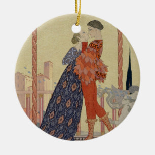 Décoration En Céramique Amants sur un balcon (la semaine sur le papier)