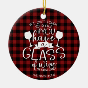 Décoration En Céramique Amateurs de vin drôle 2020 Covid pandémie Noël