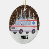 Décoration En Céramique Ambulance EMT Paramedic Christmas (Droite)