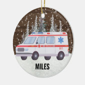 Décoration En Céramique Ambulance EMT Paramedic Christmas (Gauche)