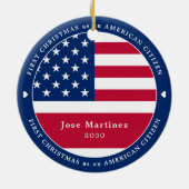 Décoration En Céramique American Citizen Custom Patriotic Premier Noël (Dos)