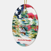 Décoration En Céramique American Flag Ornament (Gauche)