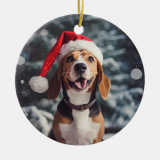 Décoration En Céramique American Foxhound Dog Christmas Keepsakound