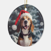 Décoration En Céramique American Foxhound Dog Christmas Keepsakound (Gauche)