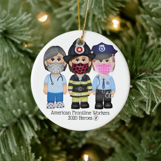 Décoration En Céramique American Frontline Fighters 2 femmes (Arbre)