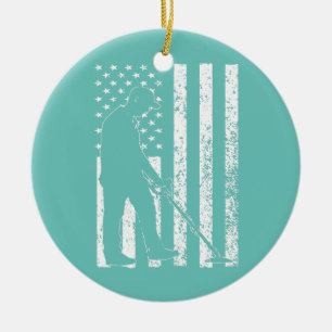 Décoration En Céramique American Metal Detection USA Drapeau Vintage