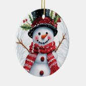 Décoration En Céramique Amis des forêts d'hiver | Festif Snowman (Droite)