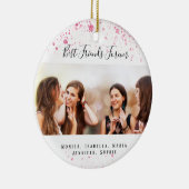 Décoration En Céramique Amis pour toujours rose parties scintillant photo  (Droite)