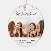 Décoration En Céramique Amis pour toujours rose parties scintillant photo  (Gauche)