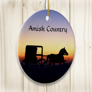 Décoration En Céramique Amish Buggy Ride