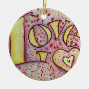 Décoration En Céramique Amour Art Word peinture ornementale
