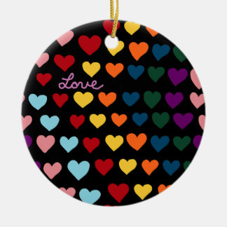 Décoration En Céramique Amour avec arc-en-ciel de cœurs