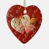 Décoration En Céramique Amour"Avoir un Heureuse Sainte-Valentin" Coeurs (Droite)