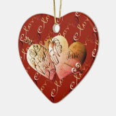 Décoration En Céramique Amour"Avoir un Heureuse Sainte-Valentin" Coeurs (Gauche)