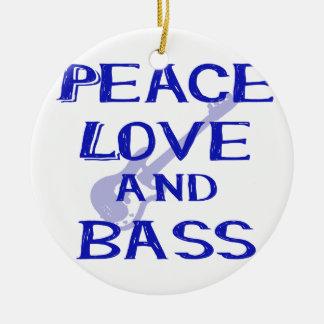 Décoration En Céramique amour de paix et guitare bleue du bernice W de
