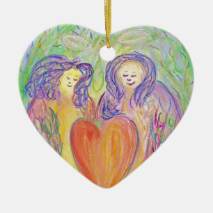 Décoration En Céramique Amour Gardien Anges Gentils Ornament Cadeau De Vac