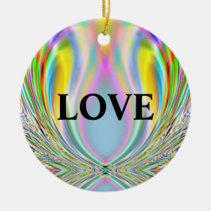 DÉCORATION EN CÉRAMIQUE "AMOUR - PAIX"