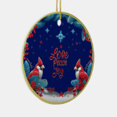 Décoration En Céramique Amour, Paix, Joie : Noël cardinal (Droite)