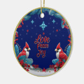 Décoration En Céramique Amour, Paix, Joie : Noël cardinal (Gauche)