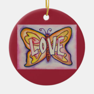 Décoration En Céramique Amour Papillon Word Art Cadeau de vacances