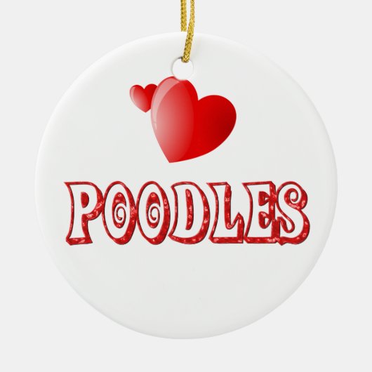 Décoration En Céramique Amour pour des caniches (Devant)