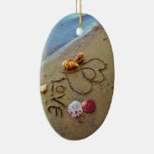 Décoration En Céramique Amour sur la plage avec coeur (Droite)