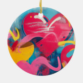 Décoration En Céramique Amour urbain : Coeurs de graffitis (Dos)