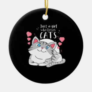 Décoration En Céramique Amoureux des chats Juste Une Fille Qui Aime Le Cha