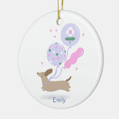 Décoration En Céramique Amoureux des chiens de fête d'anniversaire Dachshu (Gauche)