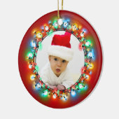 Décoration En Céramique Ampoules de Noël avec Arrière - plan rouge (Gauche)