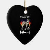 Décoration En Céramique Amusant Husky Sibérien, écoutez-vous (Droite)