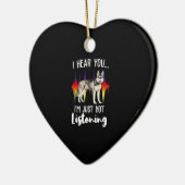 Décoration En Céramique Amusant Husky Sibérien, écoutez-vous (Gauche)