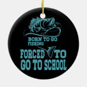 Décoration En Céramique Amusant Né Pour Aller Pêche Basse Poisson Pêcheur  (Dos)