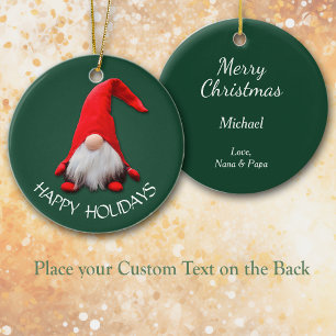 Décoration En Céramique Amusant Rouge Gnome Joyeuses Vacances