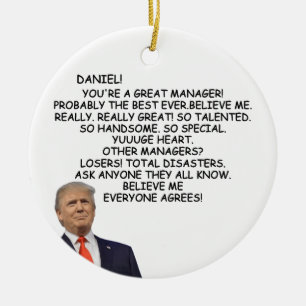 Décoration En Céramique Amusant Trump Boss Christmas Ornament, Patron
