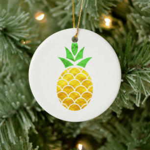 Décoration En Céramique Ananas Géométrique En Or Foil D'Été Personnali