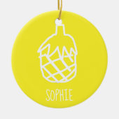 Décoration En Céramique Ananas jaune design simple et moderne (Devant)