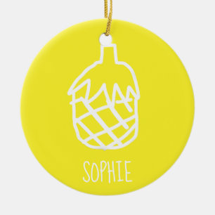 Décoration En Céramique Ananas jaune design simple et moderne