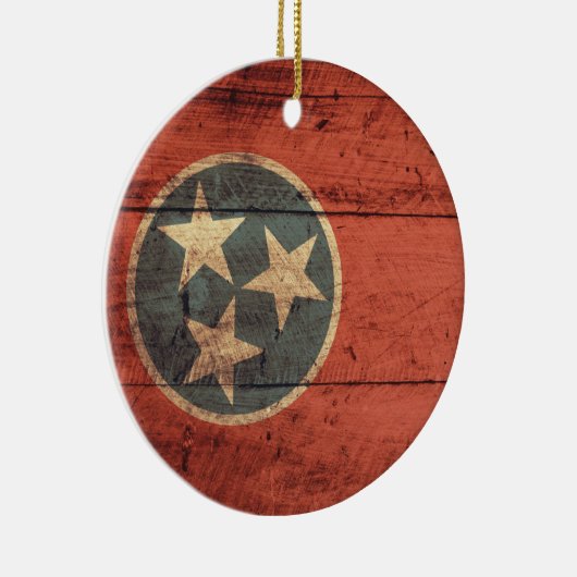 Décoration En Céramique Ancien drapeau du Tennessee en bois ; (Droite)