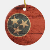 Décoration En Céramique Ancien drapeau du Tennessee en bois ; (Devant)