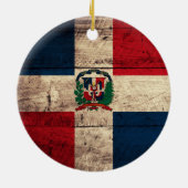 Décoration En Céramique Ancien drapeau en bois de République Dominicaine (Dos)