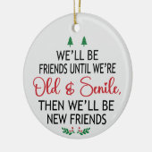 Décoration En Céramique Ancien et Senile Amis Noël (Gauche)