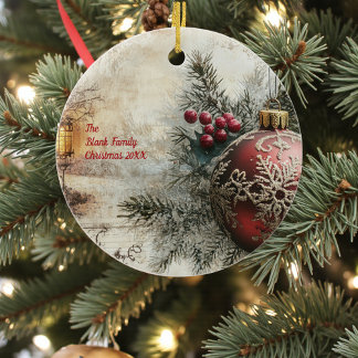 Décoration En Céramique Ancien rustique victorien personnalisé pour la fam