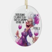 DÉCORATION EN CÉRAMIQUE ANCIENNE DAME FUNNY AVEC VIN (Droite)