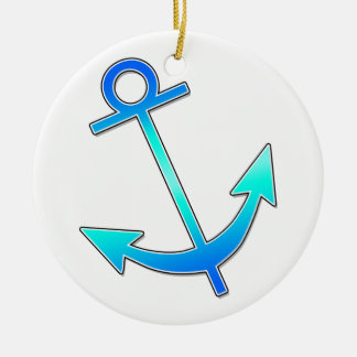 Décoration En Céramique Ancre bleue