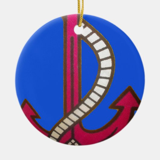 Décoration En Céramique Ancre rouge (Devant)