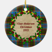 Décoration En Céramique Anderson Clan Badge & Tartan - Noël personnalisé (Dos)