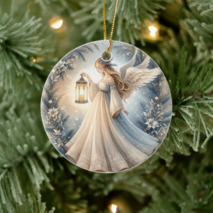 Décoration En Céramique Ange céleste d'hiver Lanterne de paix