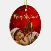 Décoration En Céramique Ange couchant Bébé Jésus Noël (Droite)